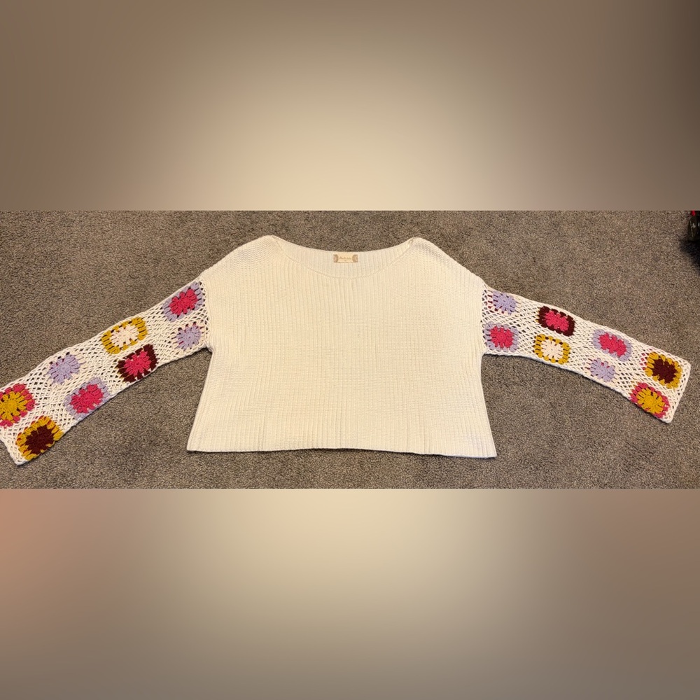 Altar'd State Floral Crochet Square Sweater - Picture 4 of 4